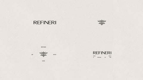Graphic depicting logo and logo variations for jewelry brand